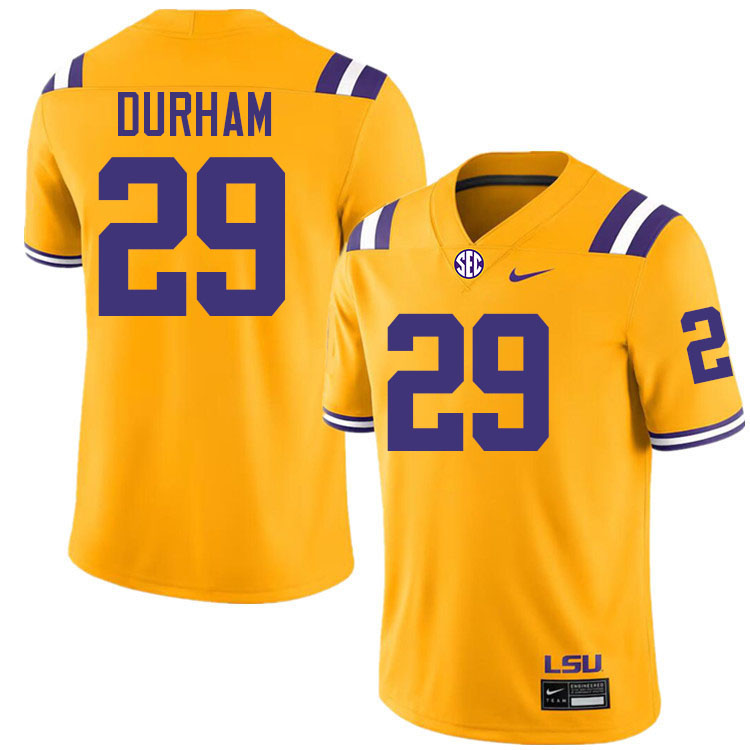 Caden Durham LSU Tigers Jersey,Louisiana State University Tigers Football Jersey-Gold